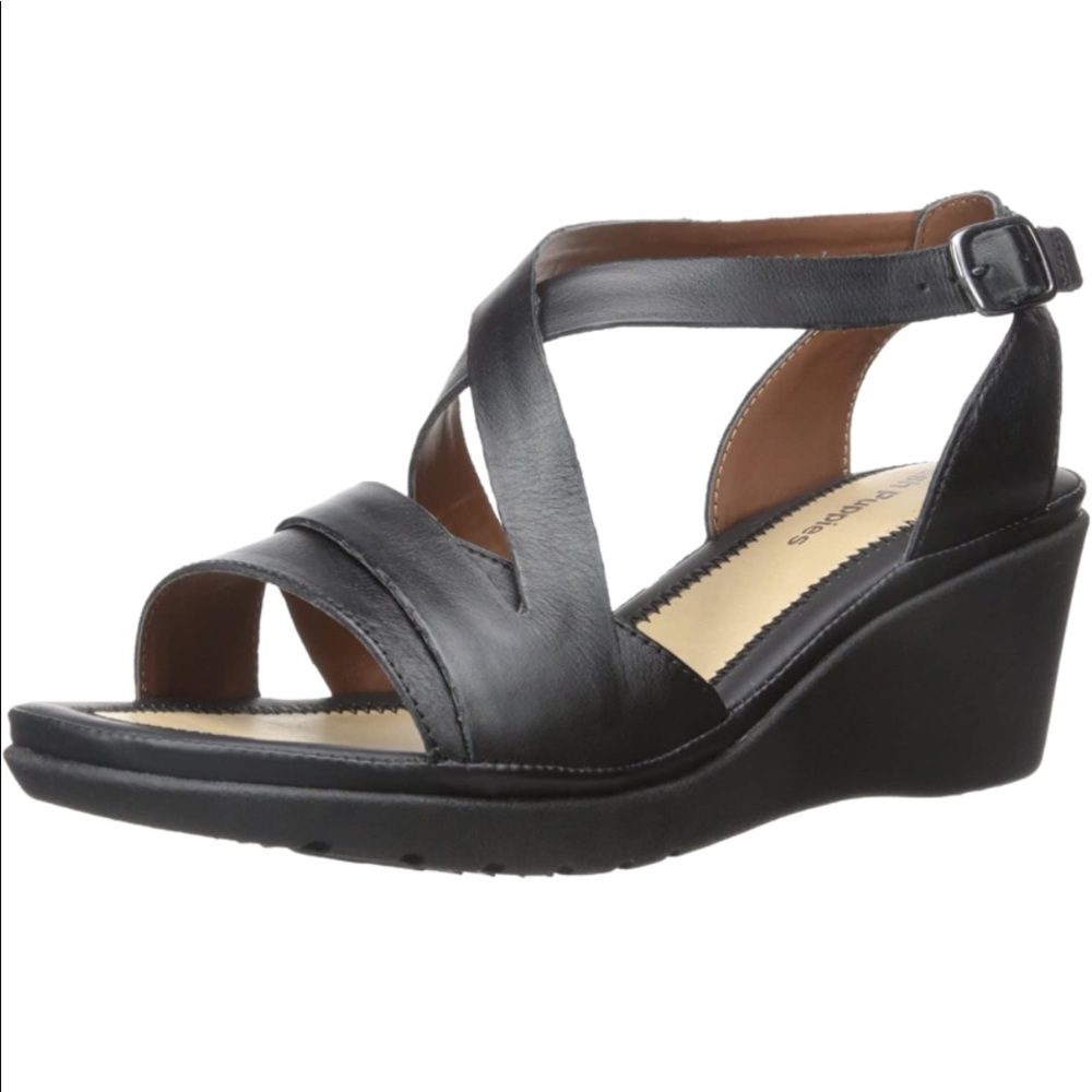 Hush Puppies Rory Russo Leather Wedge Sandal